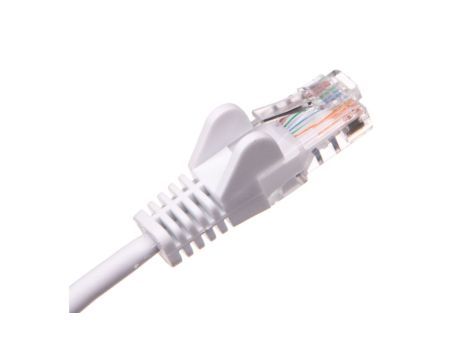 Kabel krosowy patchcord U/UTP kat.5e CCA biały 1m 68501