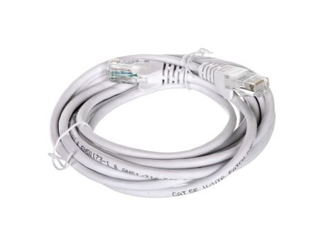 Kabel krosowy patchcord U/UTP kat.5e CCA biały 3m 68506