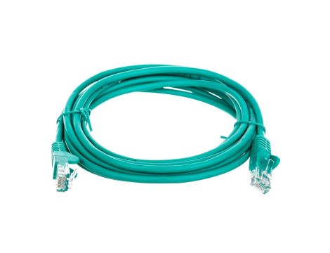 Kabel krosowy patchcord U/UTP kat.5e CCA zielony 3m 68368