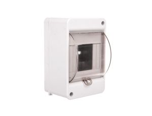 Rozdzielnica modułowa 1x4 natynkowa IP20 z klapką dymną i zaciskami S-4+SZYBKA+N+PE 8005823 ENE-00318