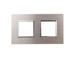 DANTE Ramka podwójna aluminium anodowane INOX 4541282