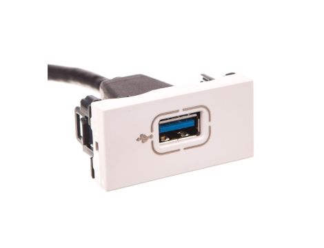 MOSAIC Gniazdo USB 3.0 z przewodem białe 078746