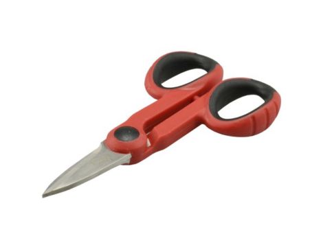 Nożyczki ergonomiczne czerwono-czarne do kabli i izolacji światłowodowych FO.NA.00423