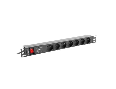 Listwa zasilająca RACK PDU 1U 10A 7x230V PL 2m czarna C14 PDU-07E-0200-IEC-BK
