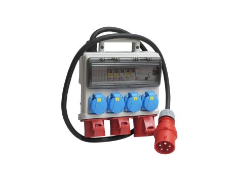 Rozdzielnica budowlana elCASE C32-1204 IP44, 2m H07RN-F 5G4 z wt. CEE 32A, gniazda: 4x GK 230V 16A, 2x CEE 16A, 1x CEE 32A, RCCB