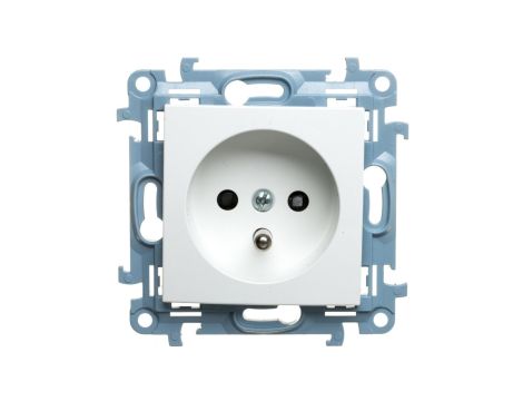 Simon 10 Gniazdo pojedyncze z/u z przesłonami białe 16A 250V IP20 CGZ1Z.01/11