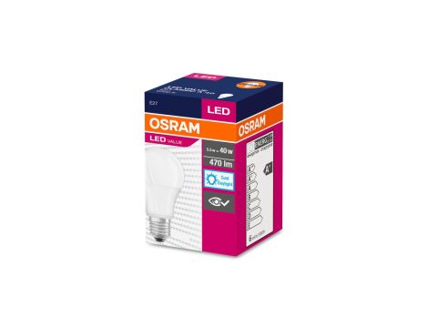 Żarówka LED VALUE CLASSIC A 40 E27 4,9W 470lm 6500K 865 FR non-dim 4052899971011