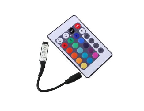Kontroler sterownik RGB ir 72W MINI 6A 12VDC 24 key czarny