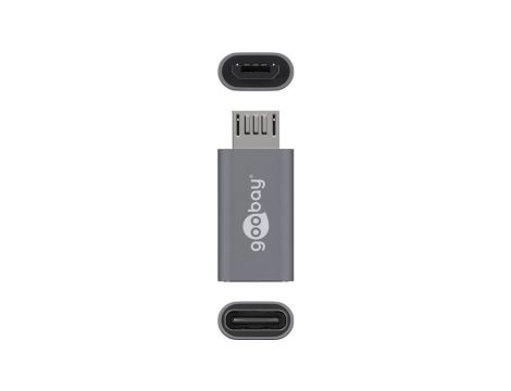 Adapter USB-C - microUSB 2.0 (typ B) szary 55553