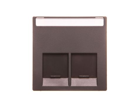 Merten System M Płytka centralna podwójna gniazda komputerowego RJ45 antracyt MTN466514