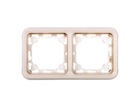 PLEXO55 Ramka podwójna pionowa biała / ecru 069696