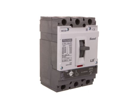 Wyłącznik kompaktowy mocy 3polowy In=250A, wyzwalacz FMU - wyzwalacz termiczny nastawialny, zwarciowy nienastawialny TS250N FMU