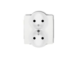 DECO Gniazdo podwójne z/u 2x2P+Z biały DGPR-2zp