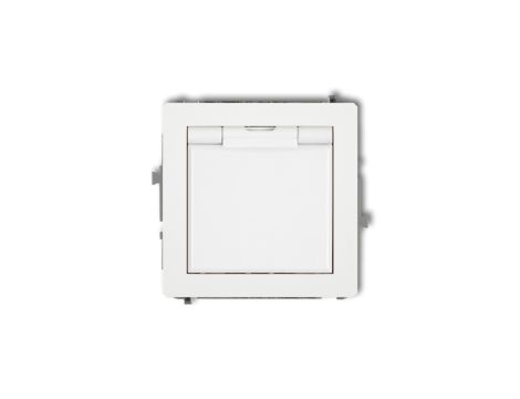 DECO Gniazdo bryzgoszczelne z/u (klapka biała) biały DGPB-1zp