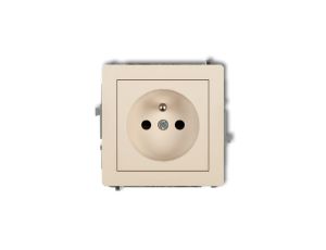 DECO Gniazdo pojedyncze z/u 2P+Z beżowy 1DGP-1zp