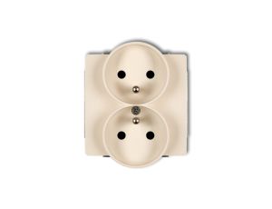 DECO Gniazdo podwójne z/u beżowy 1DGPR-2zp