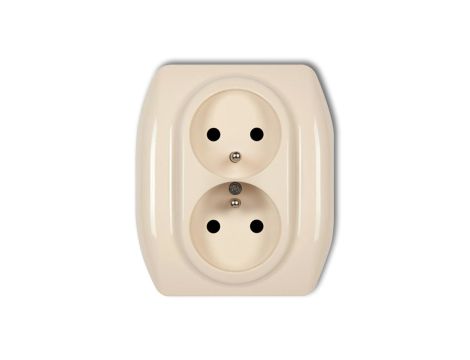 TREND Gniazdo podwójne z/u beżowy 1GP-2zp