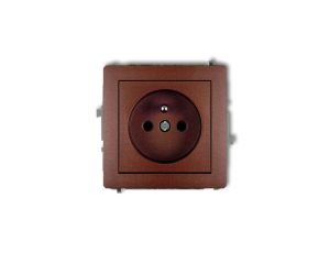 DECO Gniazdo pojedyncze z/u 2P+Z brązowy metalik 9DGP-1zp