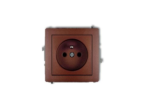 DECO Gniazdo pojedyncze z/u 2P+Z brązowy metalik 9DGP-1zp