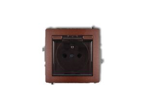 DECO Gniazdo bryzgoszczelne z/u (klapka dymna) brązowy metalik 9DGPB-1zdp