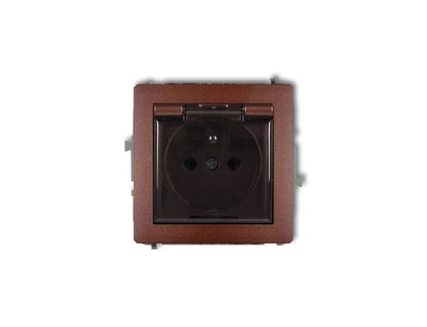 DECO Gniazdo bryzgoszczelne z/u (klapka dymna) brązowy metalik 9DGPB-1zdp