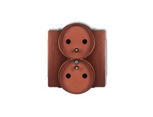 DECO Gniazdo podwójne z/u brązowy metalik 9DGPR-2zp