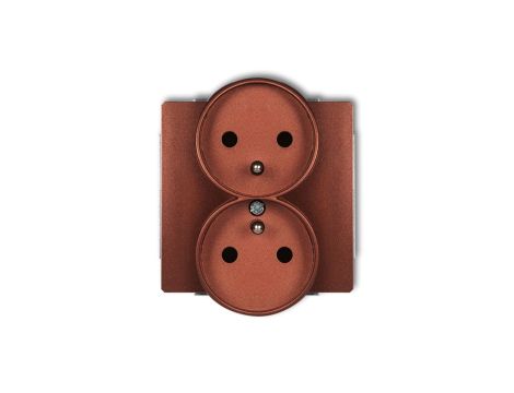 DECO Gniazdo podwójne z/u brązowy metalik 9DGPR-2zp