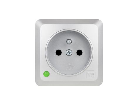 BERG Gniazdo pojedyncze n/t GNT 2P+Z srebrne 3733-06