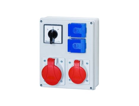 Rozdzielnica budowlana FLORENCJA 1x5P 16A 1x5P 32A 2x2P+Z przełącznik L-P ITALINE ITA00121 ELIT50531