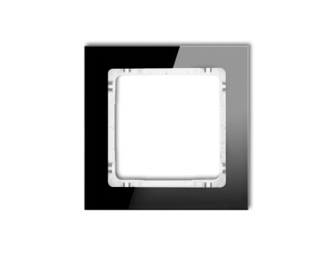 DECO Ramka pojedyncza - efekt szkła (ramka: czarna spód: biały) czarny 12-0-DRS-1