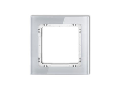 DECO Ramka pojedyncza - efekt szkła (ramka: szara spód: biały) szary 15-0-DRS-1