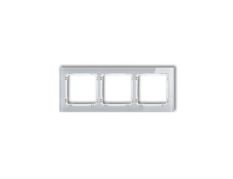 DECO Ramka potrójna - efekt szkła (ramka: szara spód: biały) szary 15-0-DRS-3