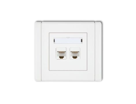 FLEXI Gniazdo komputerowe podwójne 2xRJ45, kat. 6, 8-stykowe biały FGK-4