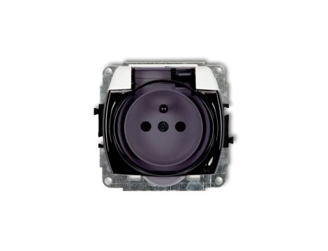 TREND Gniazdo bryzgoszczelne z/u (klapka dymna) biały GPB-1zdp