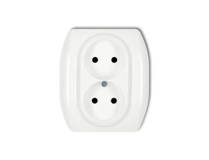 TREND Gniazdo podwójne b/u biały GP-2p