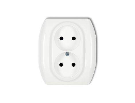 TREND Gniazdo podwójne b/u biały GP-2p