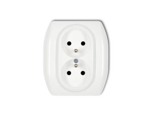 TREND Gniazdo podwójne z/u biały GP-2zp