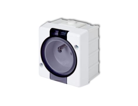 SENIOR Gniazdo pojedyncze z/u (klapka dymna) biały GHS-1d