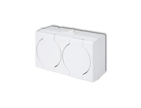 SENIOR Gniazdo podwójne z/u (klapka biała) biały GHS-2n