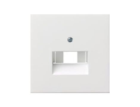 GIRA F100 Element centralny gniazda telefonicznego i komputerowego pojedynczego i podwójnego biały połysk