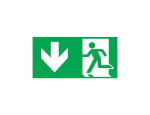 Piktogram wyjście w dół lewo E9 Intelight do OXIMIA, ramki dwustronnej ORION, SUPREMA