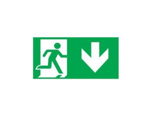 Piktogram wyjście w dół prawo E8 Intelight do OXIMIA, ramki dwustronnej ORION, SUPREMA