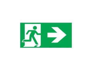 Piktogram wyjście w prawo E2 Intelight do OXIMIA, ramki dwustronnej ORION, SUPREMA