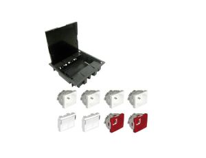 EFAPEL FLOOR BOX puszka podłogowa do podłóg technicznych 4x gniazdo 230V z/u + 2x gniazdo DATA z/u + 4x gniazdo RJ45 kat. 6 UTP