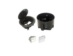 EFAPEL FLOOR BOX puszka podłogowa okrągła EFAPEL 1x gniazdo 230V z/u + 1x gniazdo RJ45 kat. 6 UTP nieekranowane