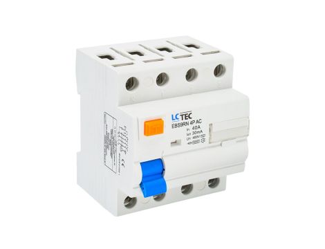 Wyłącznik różnicowoprądowy 4P 40A 30mA typ AC LC-Tec EBS9RN-4P/30/40/AC LCTEC-EBS9RN-4P/30/4