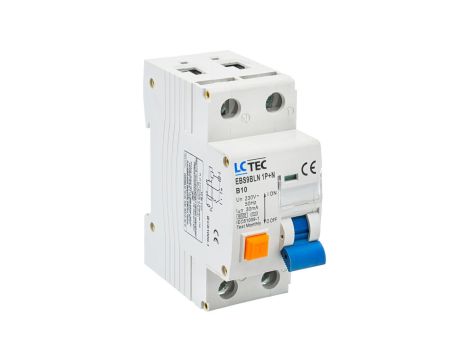 Wyłącznik różnicowoprądowy z członem nadprądowym 1P+N 10A 30mA typ AC LC-Tec EBS9BLN-30/10/AC LCTEC-EBS9BLN-30/10/