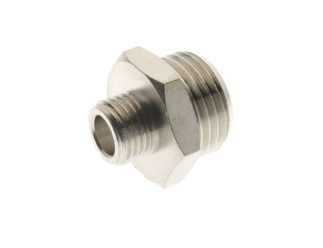 Nypel gwintowany redukcyjny G 3/8 GZ - G 1/2 GZ redukcja nyplowa, mosiądz niklowany