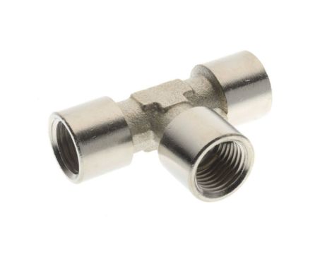 Trójnik gwintowany typu T WWW, 3 x G 1/2 GW, mosiądz niklowany