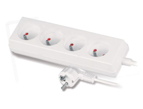 Przedłużacz 4-gniazda z/u 10A 3m /OMY 3x1/ biały PS-470